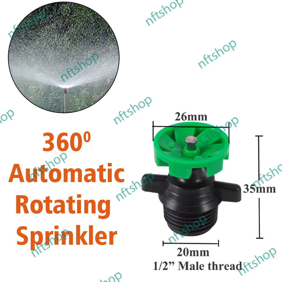 Automatic 360 Degree Rotating Sprinkler - Nozzle Putar 360 Derajat Drat Luar 1/2 Inch