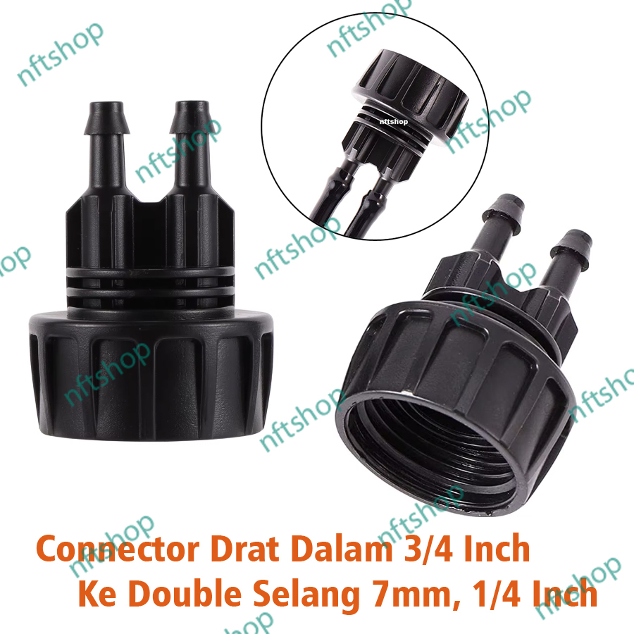 Double Connector Selang 4/7mm, Female Drat Dalam 3/4 Inch