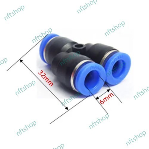 Pneumatic Y Connector Slip Lock PU 6mm